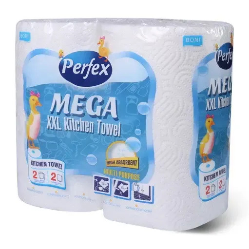 Рушники паперові Perfex Mega Xxl Kitchen towel Multi Purpose High Absorbent Перфекс двошарові багатоцільові Високе поглинання 2шт