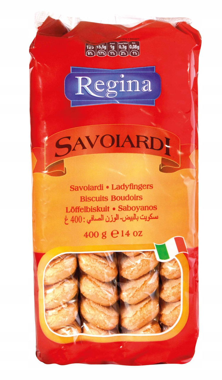 Печиво бісквітне Regina Savoiardi Ladyfingers Biscuits Boudoirs Савоярді Дамські пальчики Десертне 48шт 400г