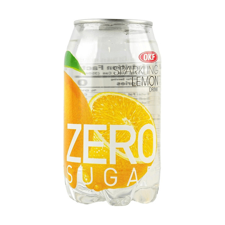 Напій газований освіжаючий Без Цукру OKF Sparkling Lemon Zero Sugar Окф Ігриста Лимон Баночка 350мл
