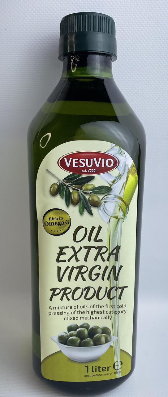 Оливкова олія Vesuvio Oil Extra Virgin Product Olio Mixture Везувіо Суміш олій перший холодний віджим Вища категорія Пляшка 1л