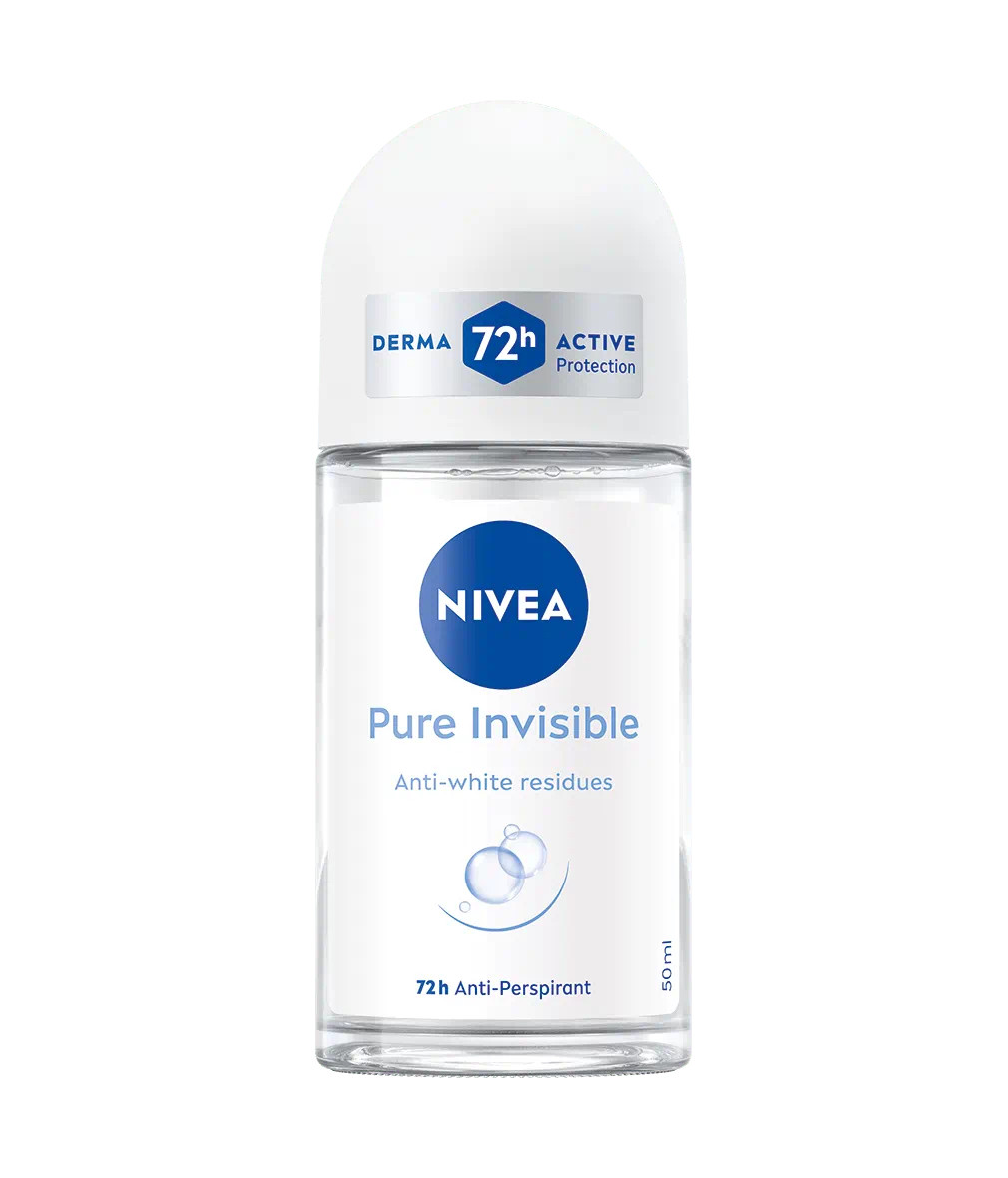 Антиперспірант Шариковий Nivea Pure Invisible Anti White residue Derma Active Protection 72h Нівеа невидимий проти Білих плям 50мл