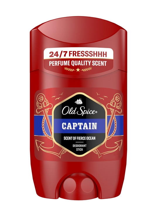 Дезодорант-стік Чоловічий Old Spice Captain Scent Fierce Ocean Deodorant Stick 24/7h Freshness Олд Спайс Капітан Океан 50г