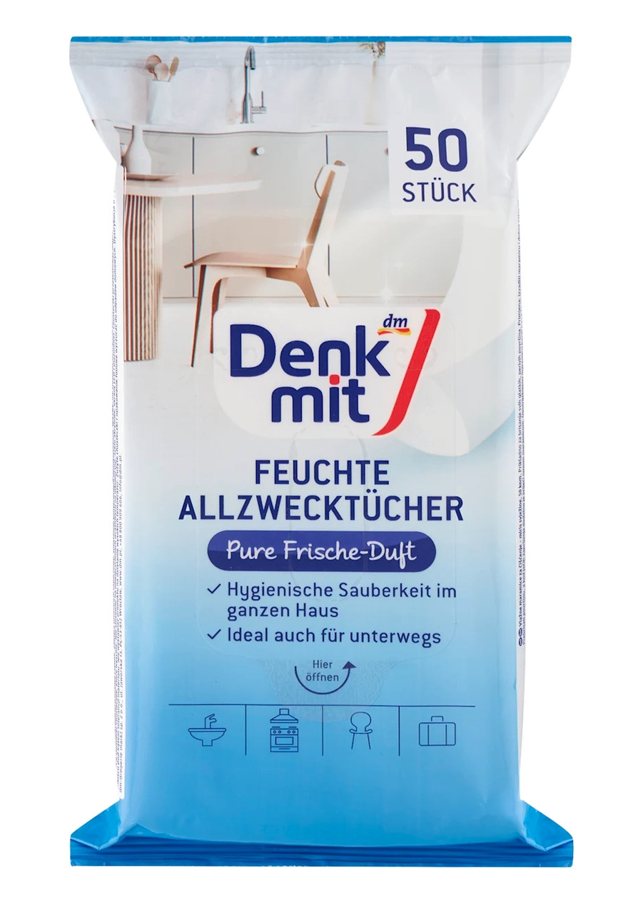 Серветки Вологі для Прибирання Універсальні DenkMit Feuchte Pure Frische Dult Allzwecktucher Денкміт з Клапаном 50шт