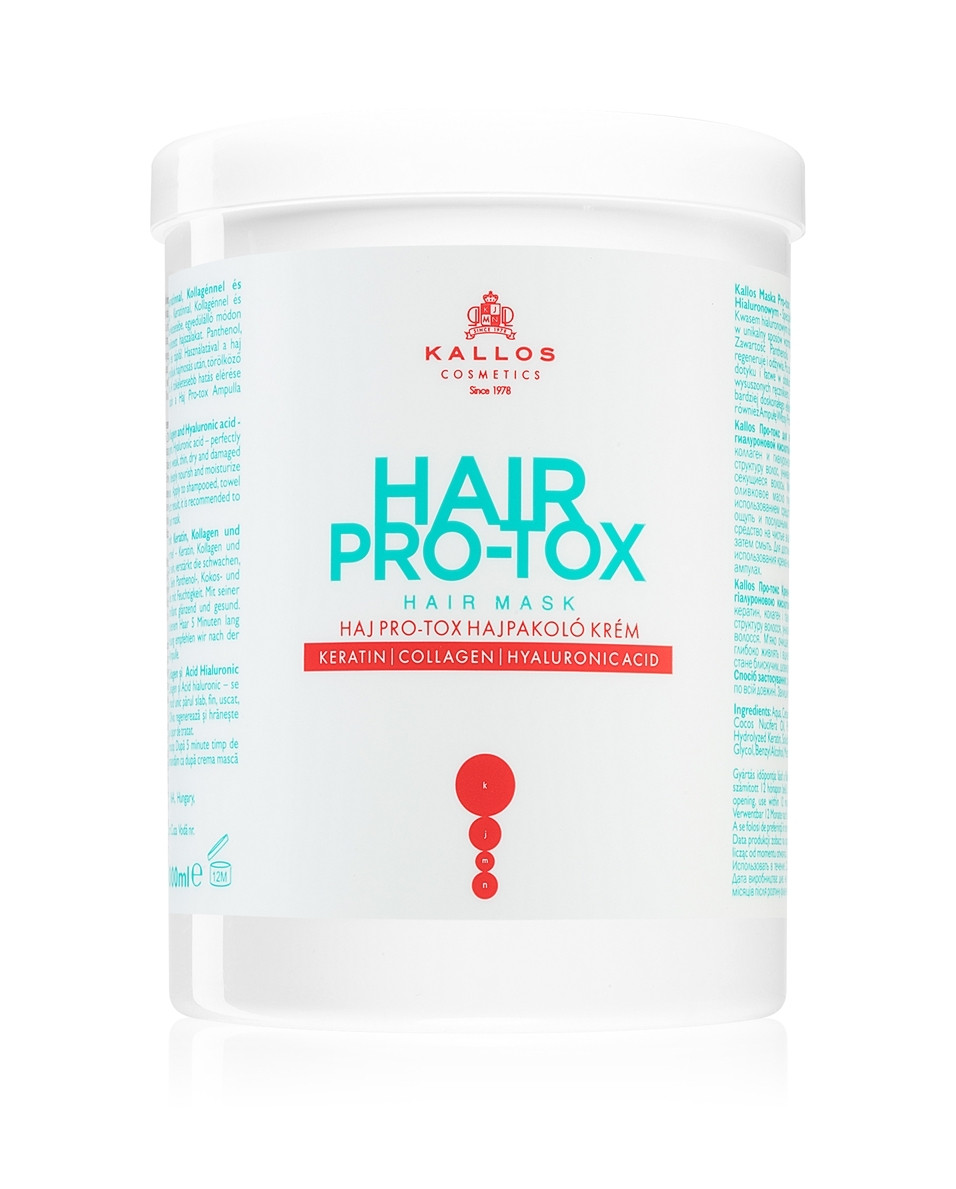 Маска для волосся Професійна Kallos Cosmetics Hair Pro-tox Professional Каллош для Блискучого волосся Кератин Комплексна Фомула 1л