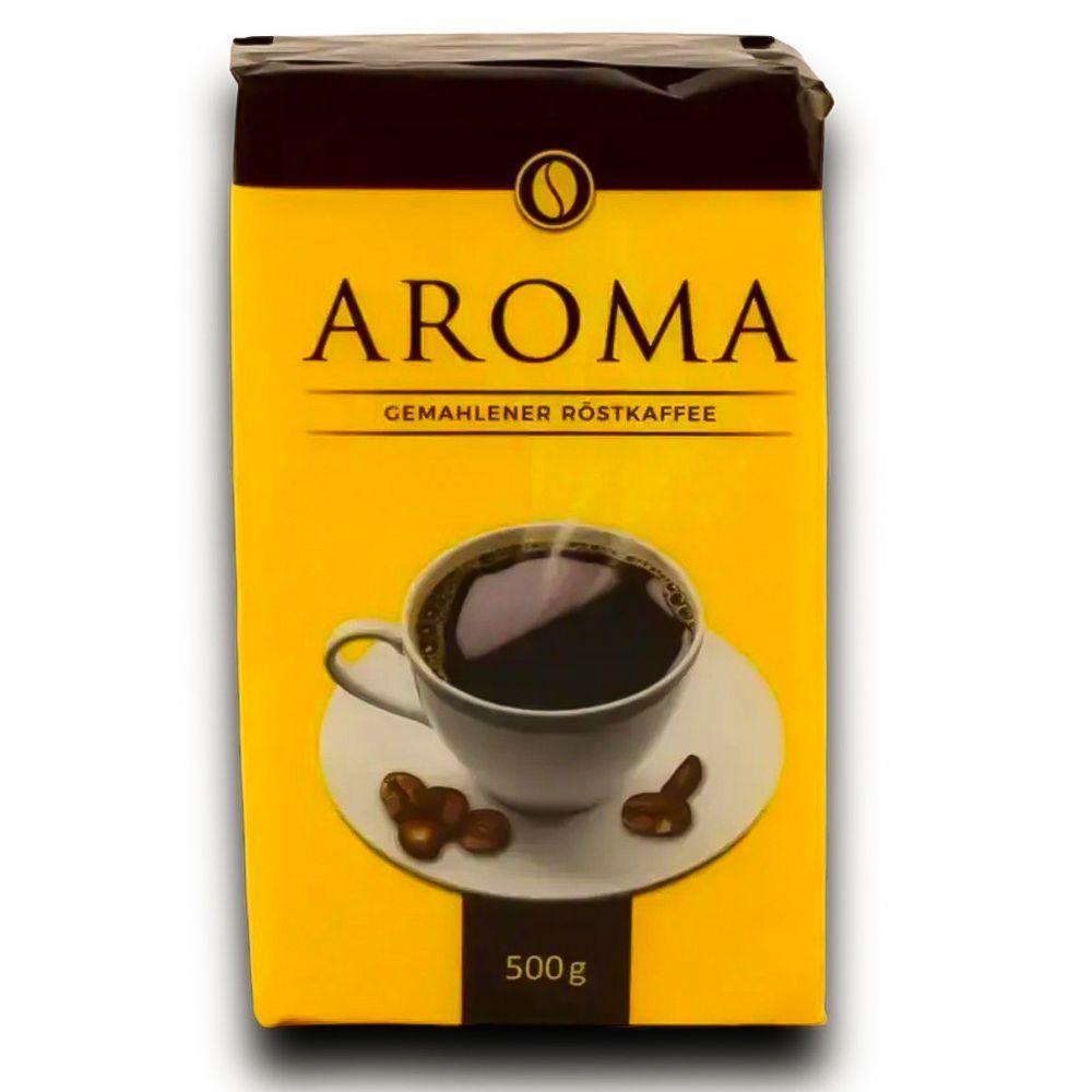 Кава мелена Aroma Gemahlener Röstkaffee ground Coffee Arabica Robusta Арома купаж Арабіки Темна обжарка 500г