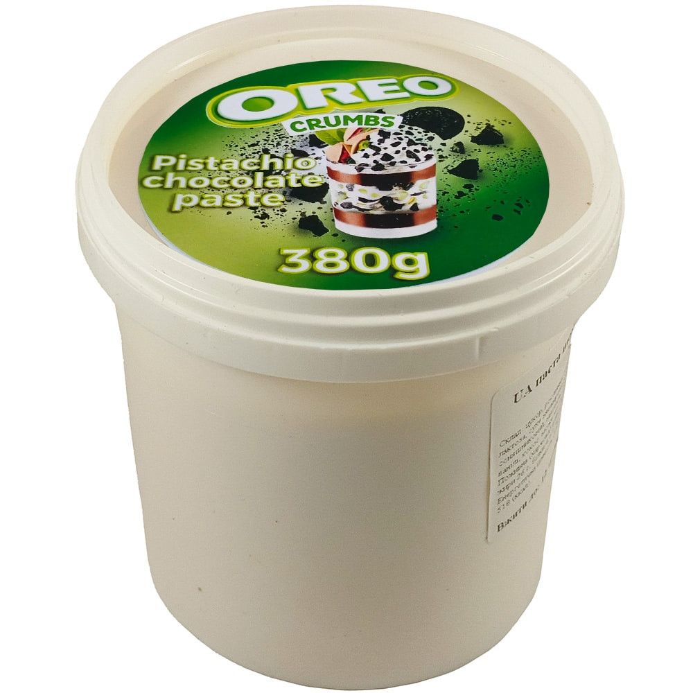 Паста фісташково-шоколадна з Крихтами Oreo Сrumbs phistachio Chocolate Paste Орео вершкова Відро 380г