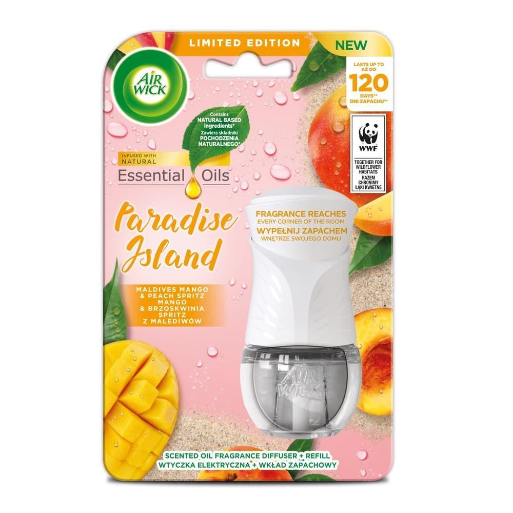 Автоматичний дифузор Освіжувач Повітря Airwick Freshmatic Paradise Island Maldives Mango АірВік + Запаска Манго Персик 19мл