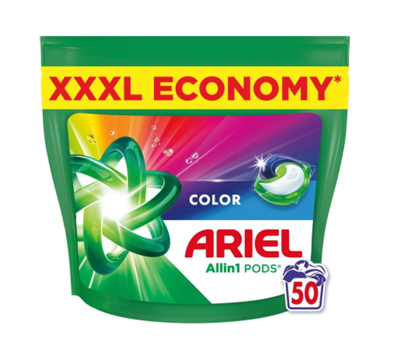 Капсули для прання Кольорових речей Ariel Color Pods 3 in 1 Арієль Колор 3-х компонентні Пакет 50шт