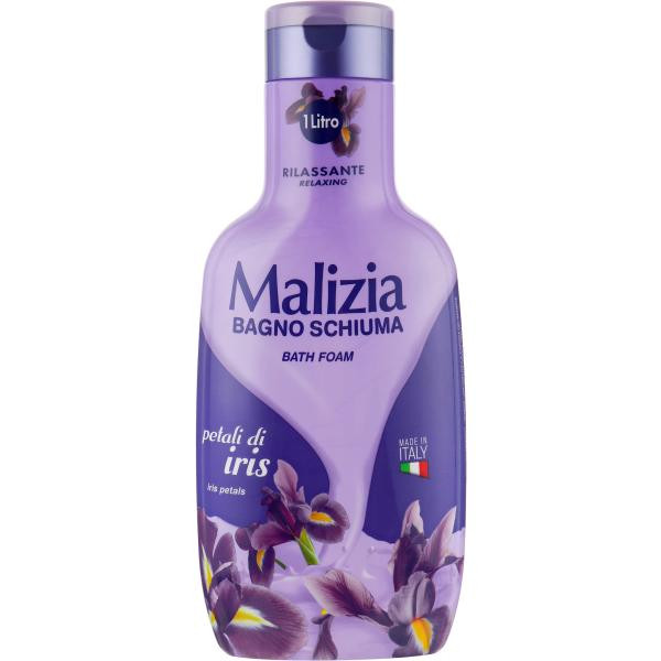 Гель-піна для душу та ванни Релаксуюча Malizia Bagno Schiuma Petali Di Iris Bath Foam Малізія Кремова Пелюстки Ірису 1000мл