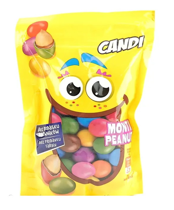 Шоколадне Драже Арахіс в різнокольоровій Глазурі Candi Mimi Monti peanut Кенді цукерки Мімі ЗІП пакет 240г