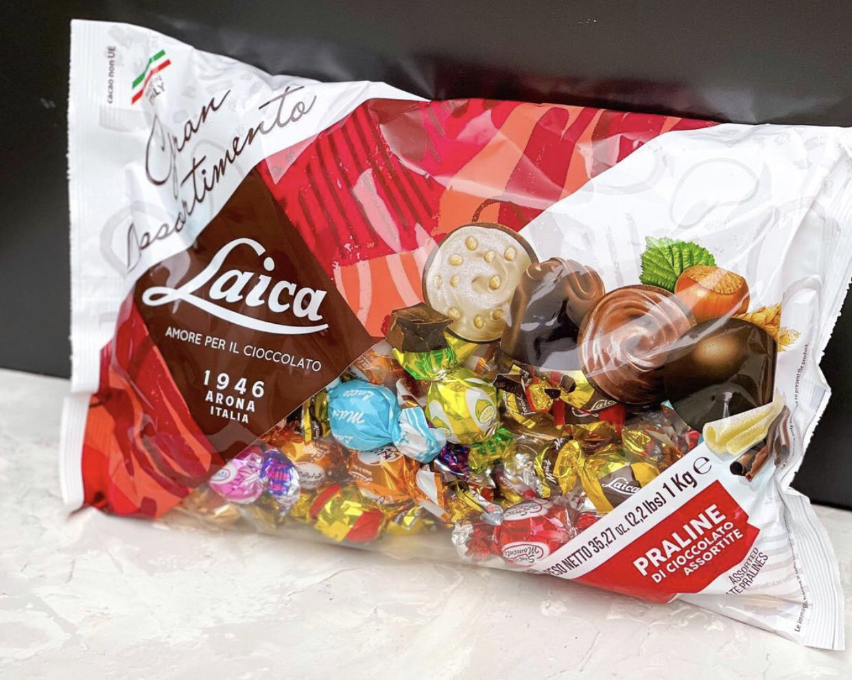 Шоколадні цукерки Асорті Laica amore per il Сioccolato Praline Assortite Лайка Праліне 15смаків Пакет 1000г