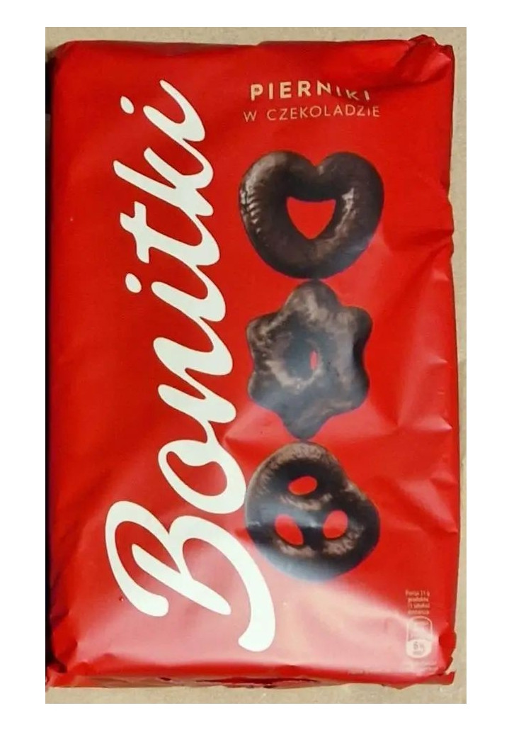 Пряники шоколадні Bonitki Pierniki Czekoladzie Dark Chokolate Red Боніткі в чорному шоколаді Бокс 500г