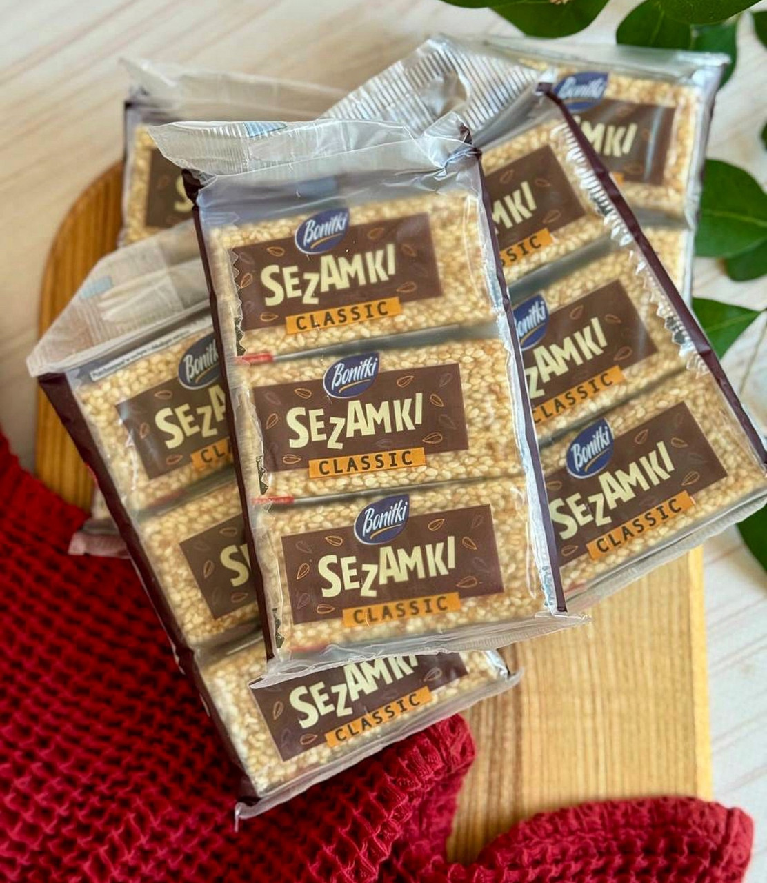 Солодощі Казінаки кунжутні Bonitki SEZAMKI Classic Боніткі Сезамки класичні в карамелі 3шт 81г