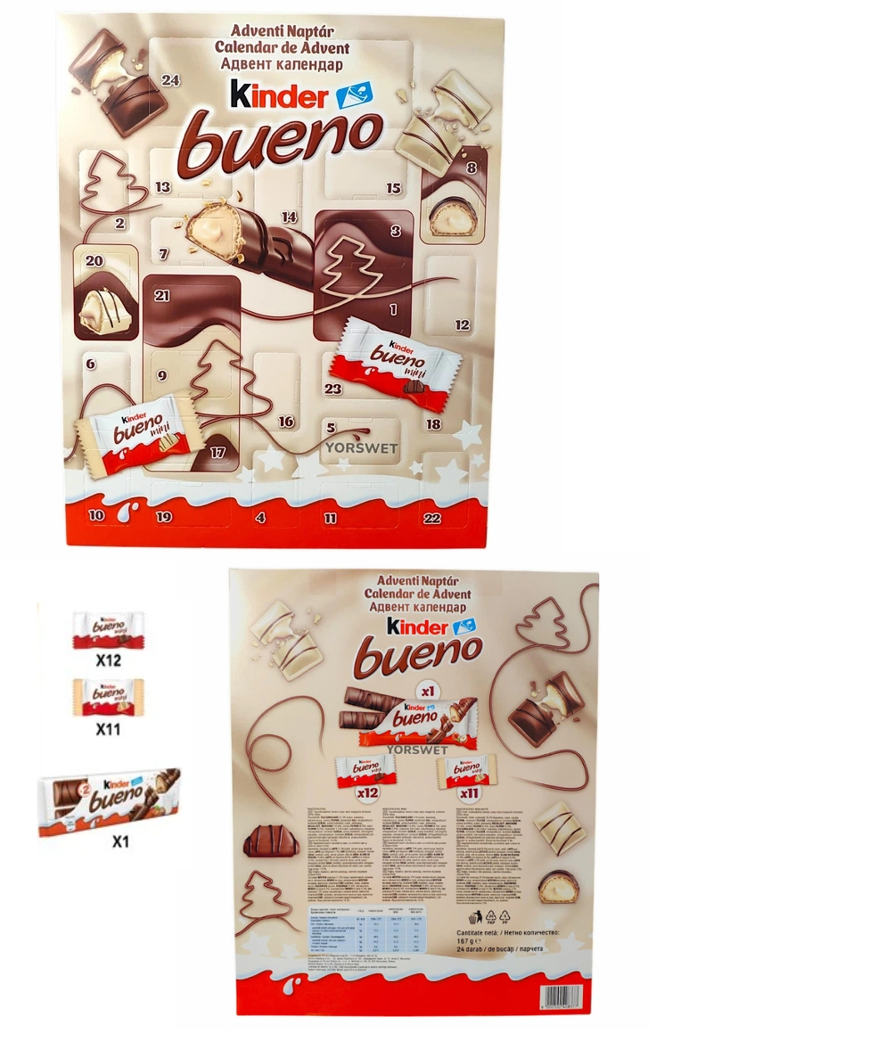 Набір Подарунок Новорічний Адвент календар Kinder Bueno Advent Calendar Кіндер Буено цукерки 167г