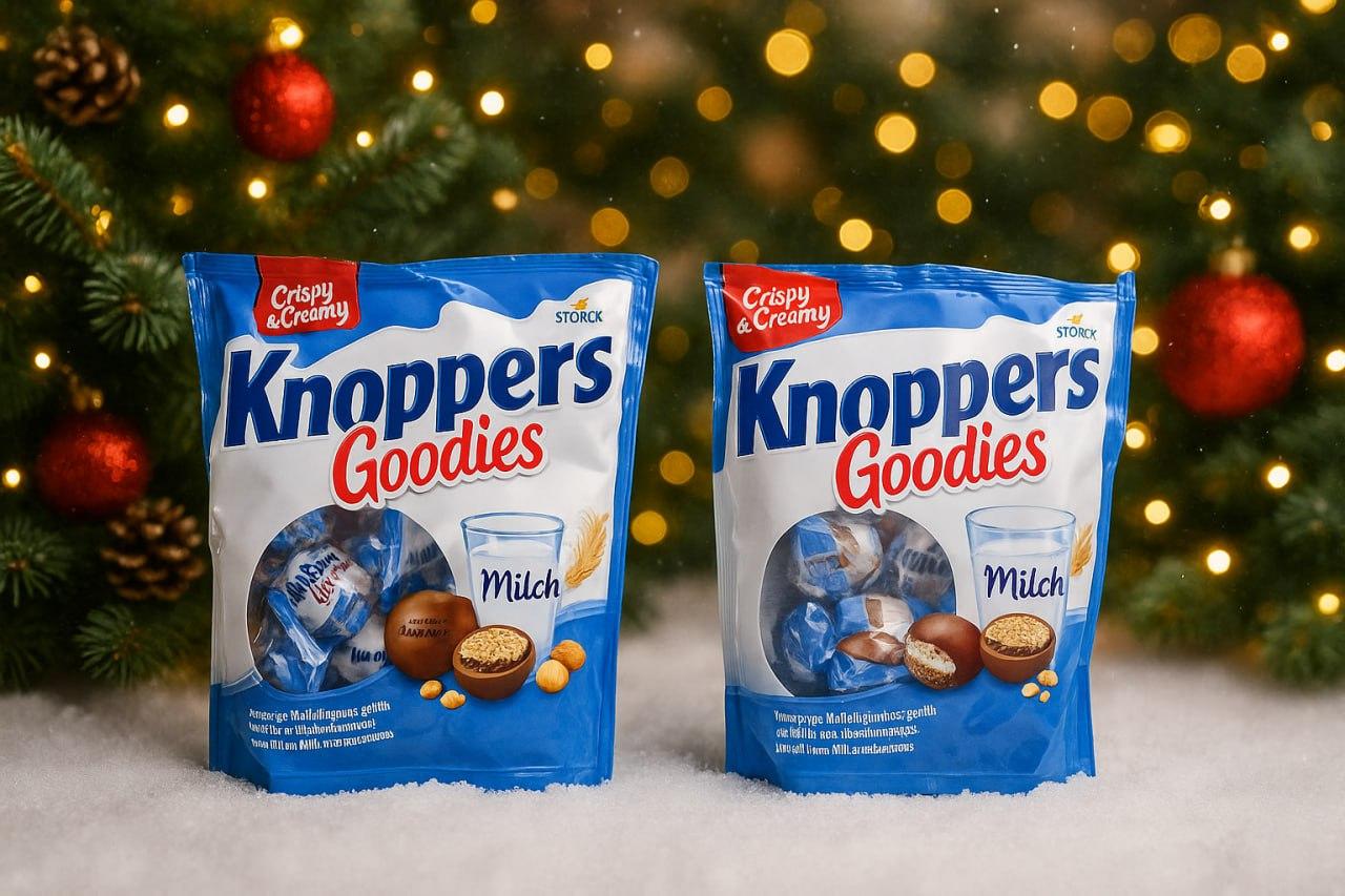 Цукерки Шоколадні кульки Storck Knoppers Goodies Milch Кнопперс Молочний шоколад з Нугою та лісовими горіхами 23шт 180г