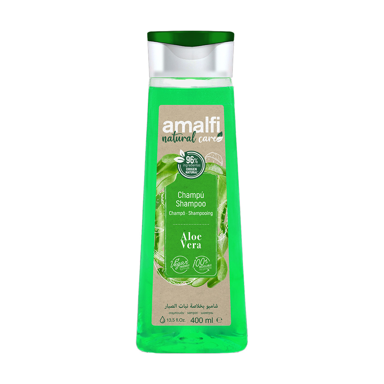 Шампунь для Волосся щоденний Amalfi Natural Care Aloe Vera 96% Origen Амалфі зволоження та відновлення Алое Вера 400мл