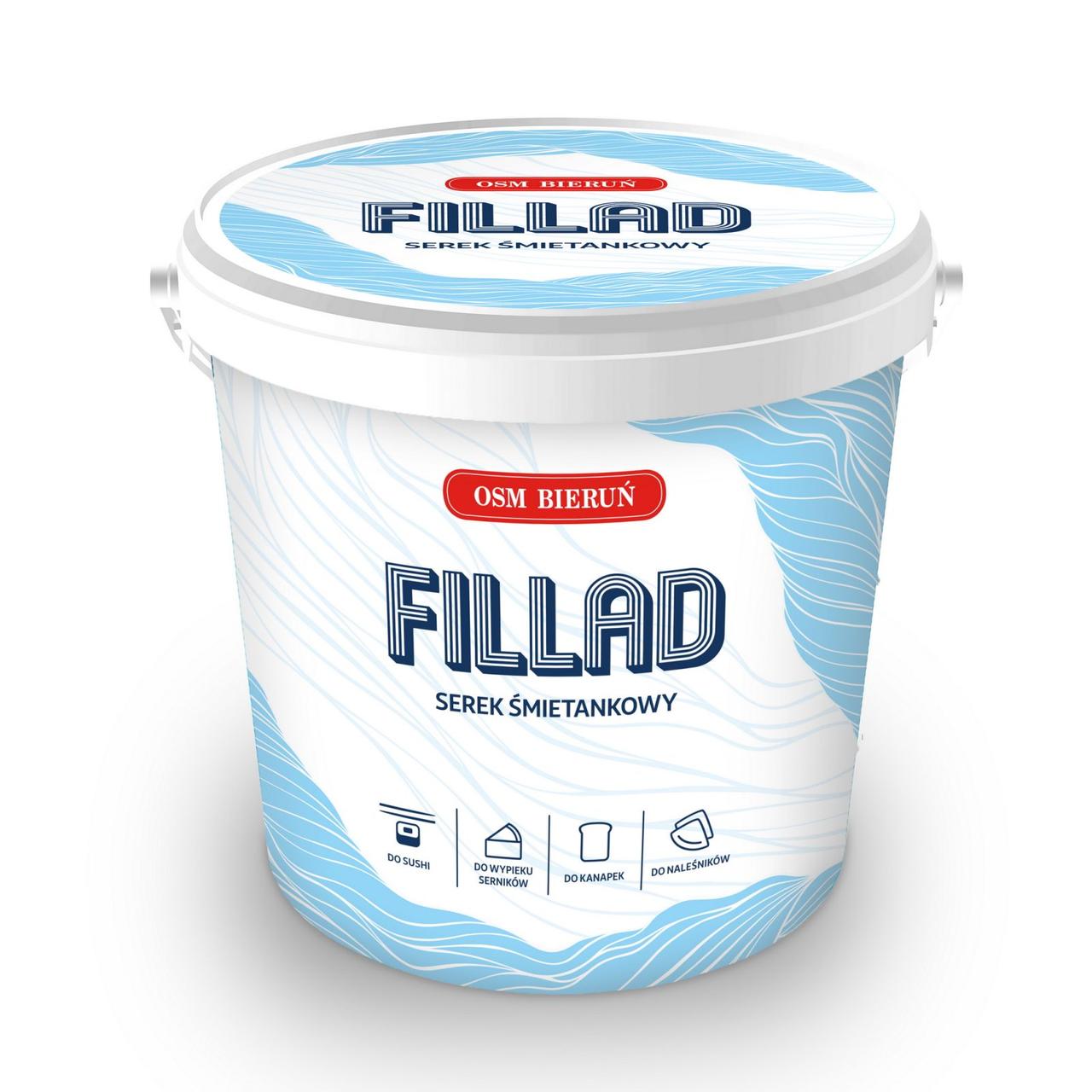 Сир крем вершковий до Суші та випечки кулінарний OsmBierun Fillad Serek Smietankowy Cheese Cream Біерун Філлад Відро 1000г