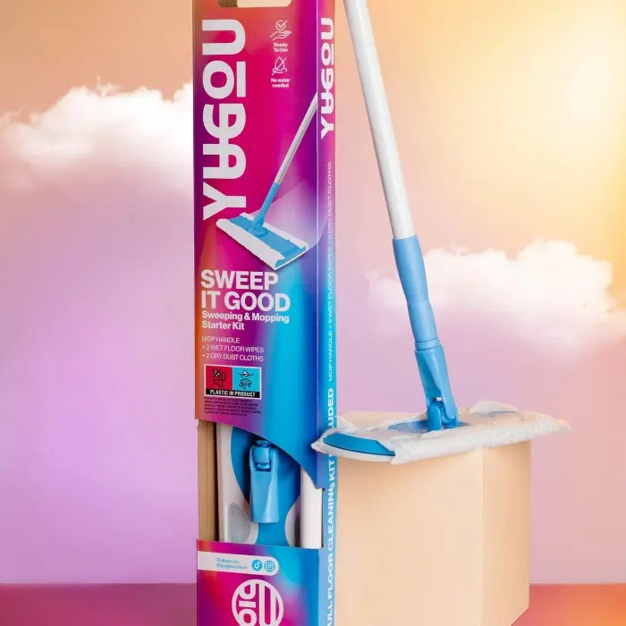 Набір для Сухого та Вологого прибирання Підлоги Yugou Sweep It Good Starter Kit 2in1 Югоу Комплект Швабра 4 змінні серветки