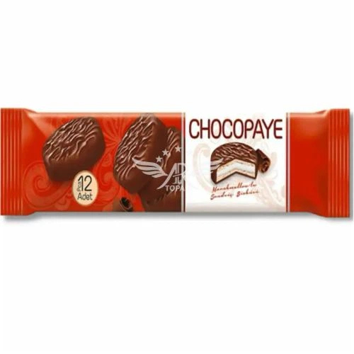 Печиво бісквітне в шоколадній глазурі ChocoPaye Classic Red Шокопей класичні з молочним кремом та маршмеллоу 12шт 216г