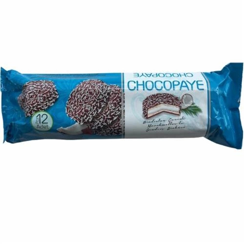 Печиво бісквітне в шоколадній глазурі ChocoPaye Coconut Blue Шокопей кокос з молочним кремом та маршмеллоу 12шт 216г