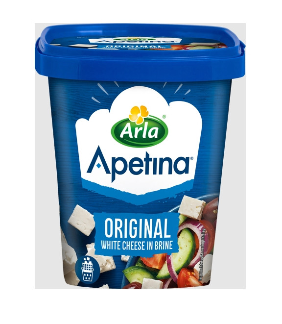 Сир Фета в розсолі Кусочки Arla Apetina Original white Feta Cheese in Brine Арла Апетіна класичний кубіки Контейнер 410г