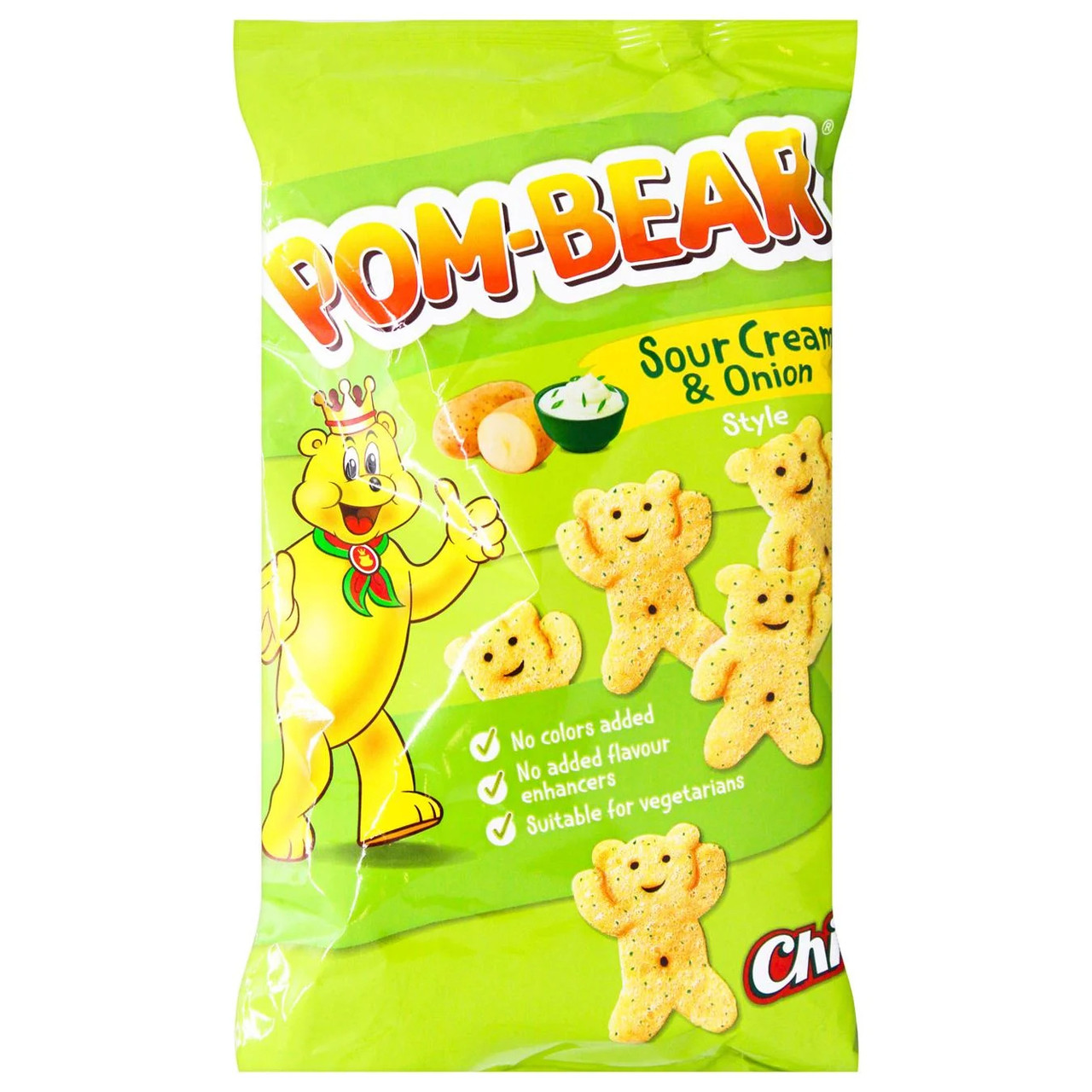 Снеки Ведмедики картопляні Chio Pom-Bear Sour Cream&Onion style Чіо картопляні зі смаком сметани та цибулі Пакет 65г