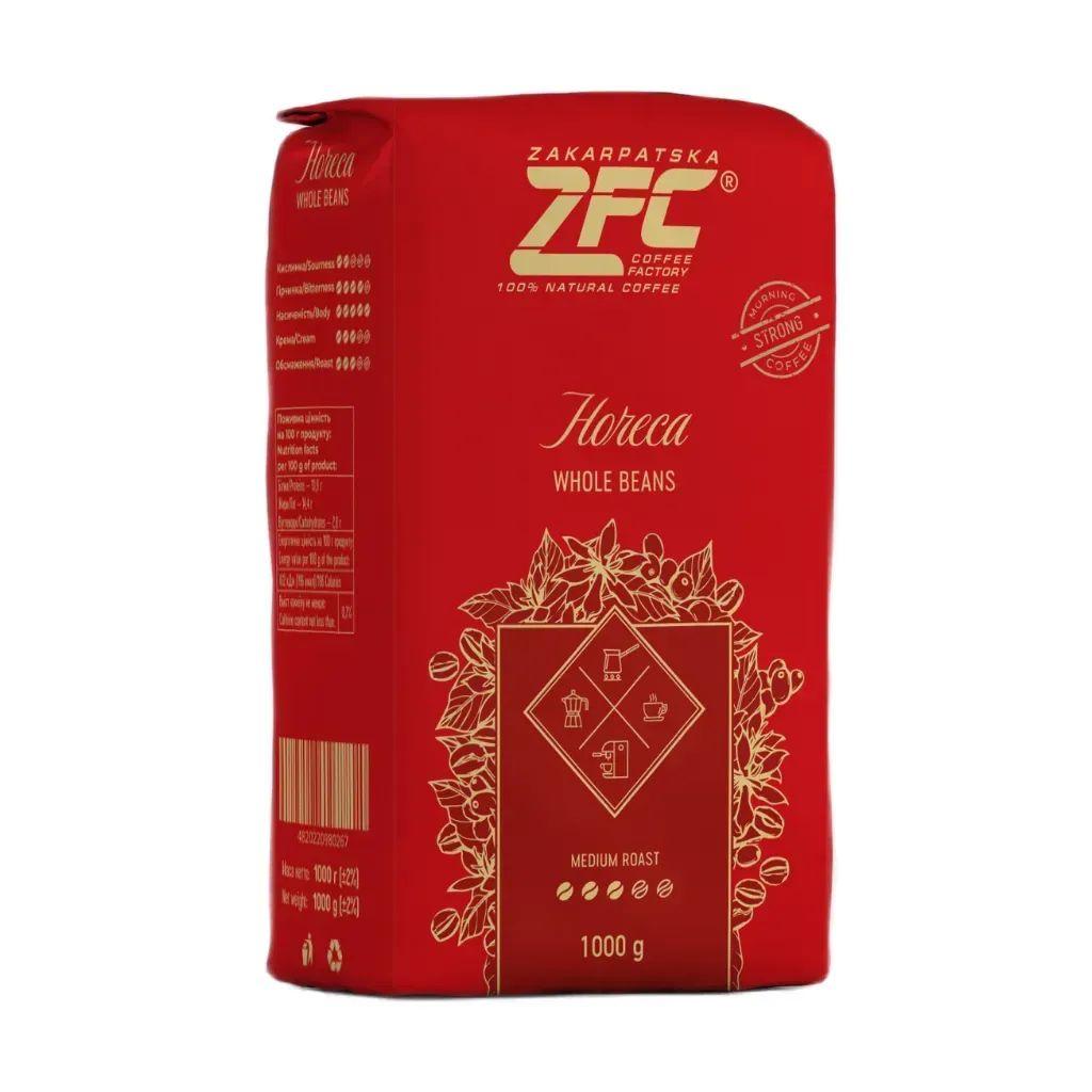 Кава в зернах ZFC Horeca Whole beans Medium roast 100% Arabica Закарпатська фабрика кави Середнє обсмаження 1000г