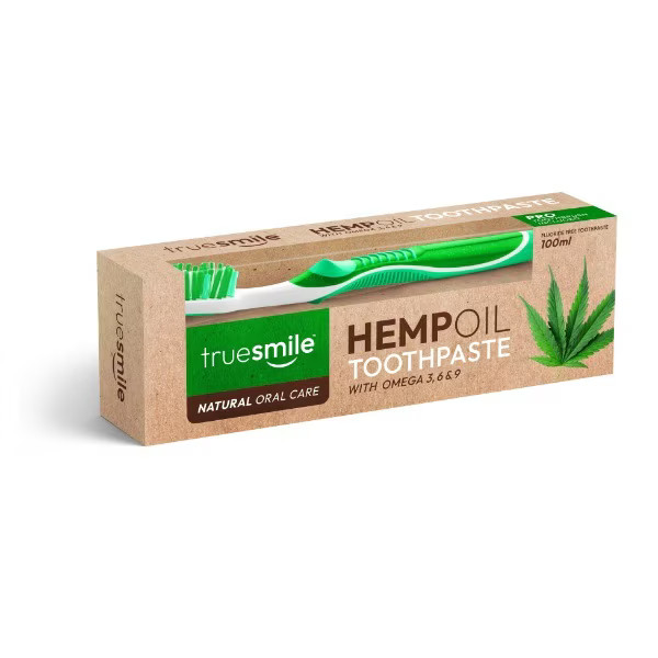 Набір Зубна паста і Щітка з олією Коноплі TrueSmile Natural Care hemp oil toothpaste Omega 3-6-9 ТруСмайл гігієна рота 100мл